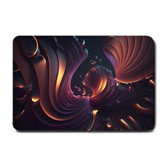 Ai Generated Swirls Space Design Fractal Light 3d Art Pattern Small Doormat by Ravend