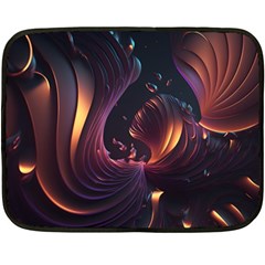 Ai Generated Swirls Space Design Fractal Light 3d Art Pattern One Side Fleece Blanket (mini) by Ravend