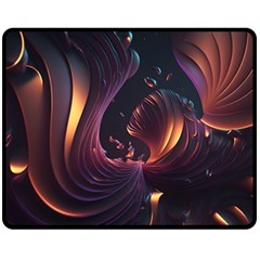 Ai Generated Swirls Space Design Fractal Light 3d Art Pattern One Side Fleece Blanket (medium) by Ravend