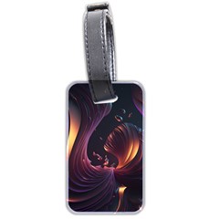 Ai Generated Swirls Space Design Fractal Light 3d Art Pattern Luggage Tag (two Sides) by Ravend