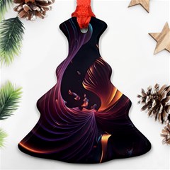 Ai Generated Swirls Space Design Fractal Light 3d Art Pattern Ornament (christmas Tree)  by Ravend