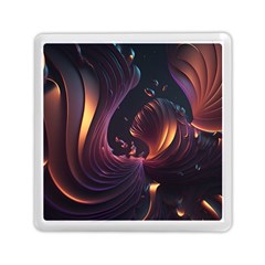 Ai Generated Swirls Space Design Fractal Light 3d Art Pattern Memory Card Reader (square) by Ravend