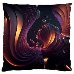 Ai Generated Swirls Space Design Fractal Light 3d Art Pattern Large Cushion Case (two Sides) by Ravend