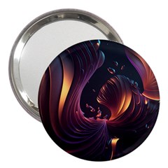 Ai Generated Swirls Space Design Fractal Light 3d Art Pattern 3  Handbag Mirrors by Ravend