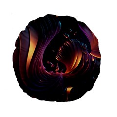 Ai Generated Swirls Space Design Fractal Light 3d Art Pattern Standard 15  Premium Round Cushions by Ravend