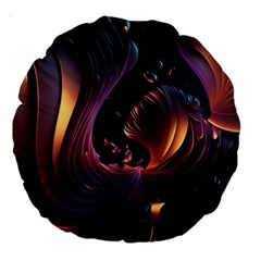 Ai Generated Swirls Space Design Fractal Light 3d Art Pattern Large 18  Premium Round Cushions by Ravend