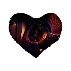 Ai Generated Swirls Space Design Fractal Light 3d Art Pattern Standard 16  Premium Heart Shape Cushions by Ravend