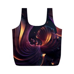 Ai Generated Swirls Space Design Fractal Light 3d Art Pattern Full Print Recycle Bag (m) by Ravend