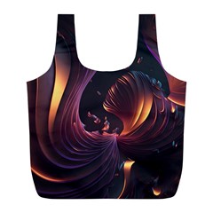 Ai Generated Swirls Space Design Fractal Light 3d Art Pattern Full Print Recycle Bag (l) by Ravend