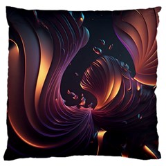 Ai Generated Swirls Space Design Fractal Light 3d Art Pattern Standard Premium Plush Fleece Cushion Case (one Side) by Ravend