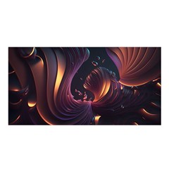 Ai Generated Swirls Space Design Fractal Light 3d Art Pattern Satin Shawl 45  X 80  by Ravend