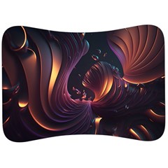 Ai Generated Swirls Space Design Fractal Light 3d Art Pattern Velour Seat Head Rest Cushion by Ravend