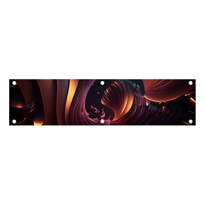 Ai Generated Swirls Space Design Fractal Light 3d Art Pattern Banner and Sign 4  x 1 