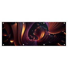 Ai Generated Swirls Space Design Fractal Light 3d Art Pattern Banner And Sign 8  X 3  by Ravend