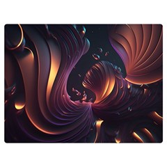 Ai Generated Swirls Space Design Fractal Light 3d Art Pattern One Side Premium Plush Fleece Blanket (extra Small) by Ravend