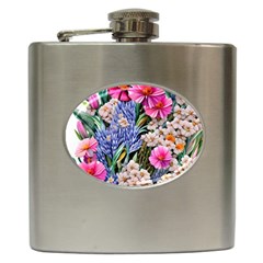 Bountiful Watercolor Flowers Hip Flask (6 Oz) by GardenOfOphir