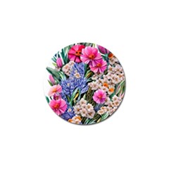 Bountiful Watercolor Flowers Golf Ball Marker by GardenOfOphir