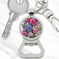 Bountiful Watercolor Flowers Bottle Opener Key Chain by GardenOfOphir