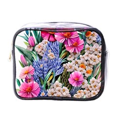 Bountiful Watercolor Flowers Mini Toiletries Bag (one Side) by GardenOfOphir