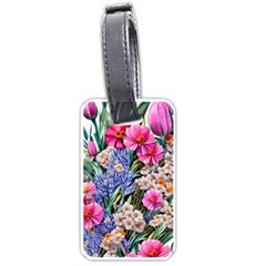 Bountiful Watercolor Flowers Luggage Tag (one Side) by GardenOfOphir