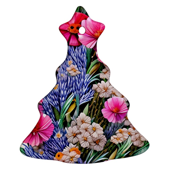 Bountiful Watercolor Flowers Ornament (Christmas Tree) 