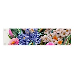 Bountiful Watercolor Flowers Banner And Sign 4  X 1  by GardenOfOphir