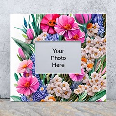 Bountiful Watercolor Flowers White Wall Photo Frame 5  X 7  by GardenOfOphir