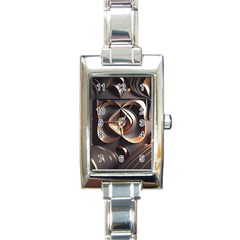 Ai Generated Swirls Space Design Fractal Light 3d Pattern Rectangle Italian Charm Watch by Ravend