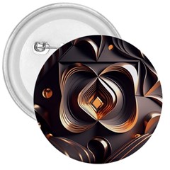 Ai Generated Swirls Space Design Fractal Light 3d Pattern 3  Buttons by Ravend