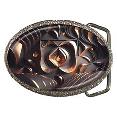 Ai Generated Swirls Space Design Fractal Light 3d Pattern Belt Buckles by Ravend