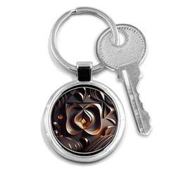 Ai Generated Swirls Space Design Fractal Light 3d Pattern Key Chain (round) by Ravend