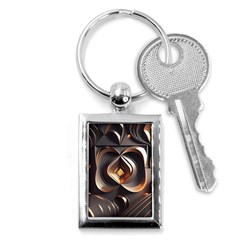 Ai Generated Swirls Space Design Fractal Light 3d Pattern Key Chain (rectangle) by Ravend