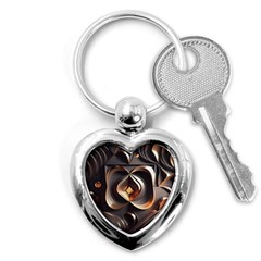 Ai Generated Swirls Space Design Fractal Light 3d Pattern Key Chain (heart) by Ravend