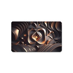 Ai Generated Swirls Space Design Fractal Light 3d Pattern Magnet (name Card) by Ravend