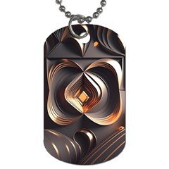 Ai Generated Swirls Space Design Fractal Light 3d Pattern Dog Tag (two Sides) by Ravend