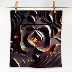 Ai Generated Swirls Space Design Fractal Light 3d Pattern Face Towel by Ravend