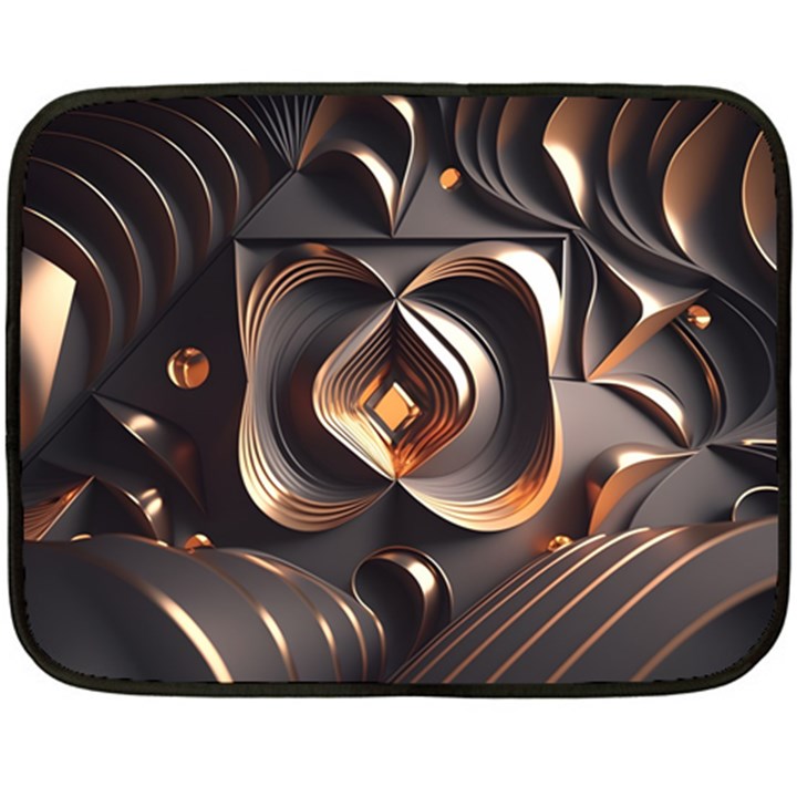 Ai Generated Swirls Space Design Fractal Light 3d Pattern One Side Fleece Blanket (Mini)