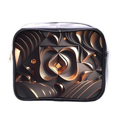 Ai Generated Swirls Space Design Fractal Light 3d Pattern Mini Toiletries Bag (one Side) by Ravend