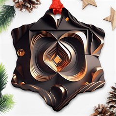 Ai Generated Swirls Space Design Fractal Light 3d Pattern Snowflake Ornament (two Sides) by Ravend