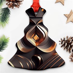 Ai Generated Swirls Space Design Fractal Light 3d Pattern Christmas Tree Ornament (two Sides) by Ravend