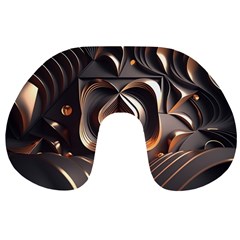 Ai Generated Swirls Space Design Fractal Light 3d Pattern Travel Neck Pillow by Ravend