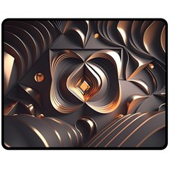 Ai Generated Swirls Space Design Fractal Light 3d Pattern Fleece Blanket (medium) by Ravend