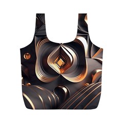 Ai Generated Swirls Space Design Fractal Light 3d Pattern Full Print Recycle Bag (m) by Ravend