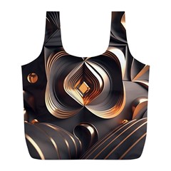 Ai Generated Swirls Space Design Fractal Light 3d Pattern Full Print Recycle Bag (l) by Ravend