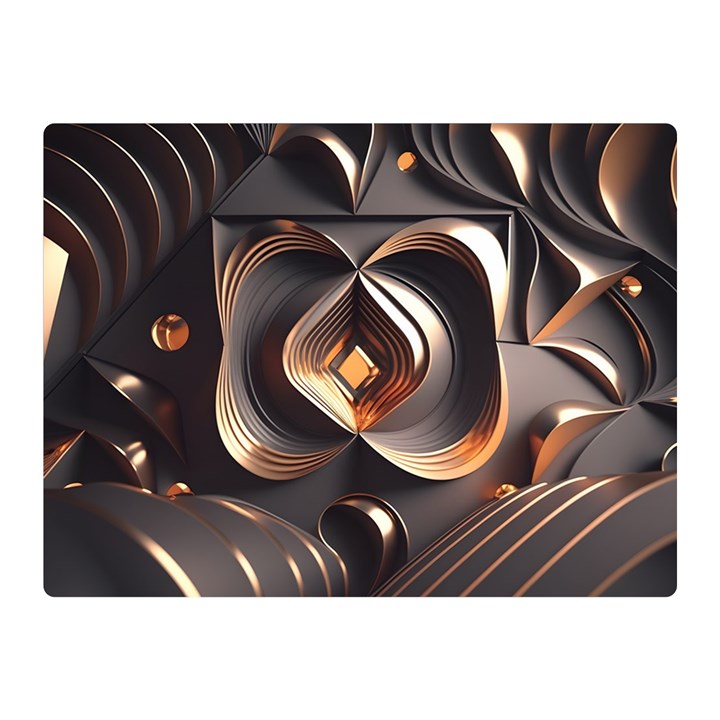 Ai Generated Swirls Space Design Fractal Light 3d Pattern Premium Plush Fleece Blanket (Mini)