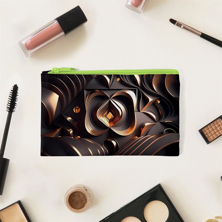 Ai Generated Swirls Space Design Fractal Light 3d Pattern Cosmetic Bag (XS)