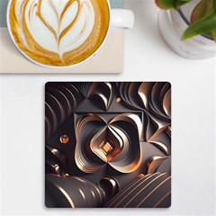 Ai Generated Swirls Space Design Fractal Light 3d Pattern Uv Print Square Tile Coaster  by Ravend