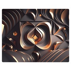 Ai Generated Swirls Space Design Fractal Light 3d Pattern One Side Premium Plush Fleece Blanket (medium) by Ravend