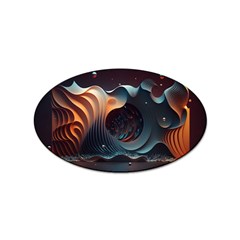 Ai Generated Space Design Fractal Light Motion Sticker Oval (100 Pack) by Ravend