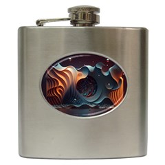 Ai Generated Space Design Fractal Light Motion Hip Flask (6 Oz) by Ravend